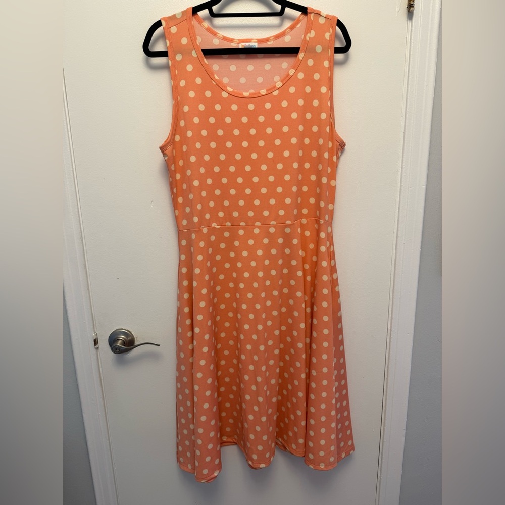 LuLaRoe Peach Polka Dot Dress